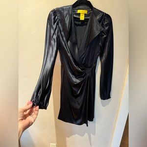 Catherine Malandrino, long sleeve silk wrap dress, size 10
